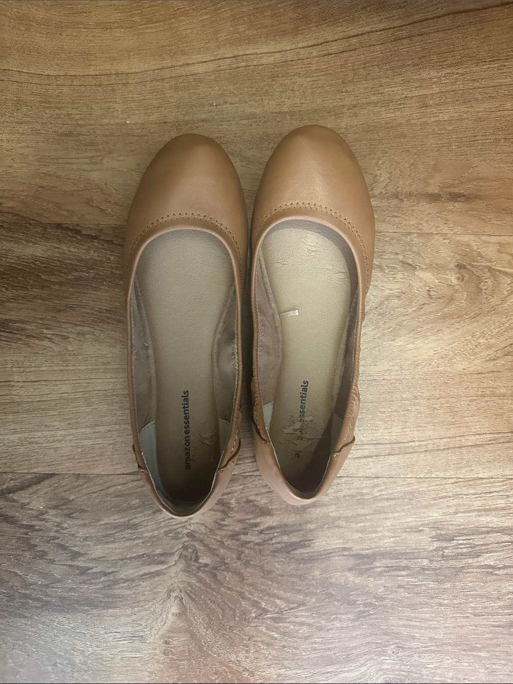 Amazon Essentials Tan Slip-On Ballet Flats